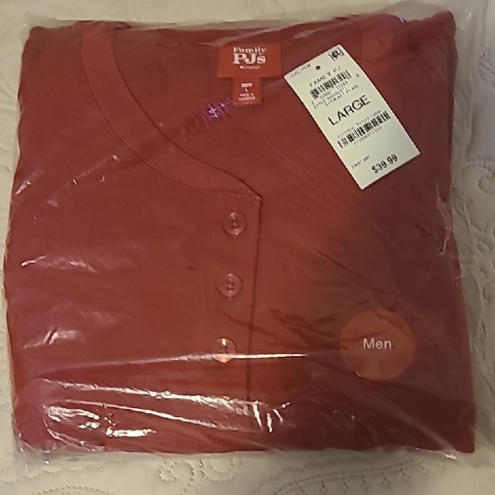 Family Pajamas Men's Long Sleeve Red Tee